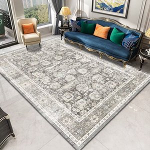 Hedwior Waschbarer 4x6 Polyester Kunstfell Blumen Boho Vintage Rutschfester Niedrigfloriger Teppich Polsterung für Wohnzimmer Schlafzimmer Kinderzimmer - Product Image 5