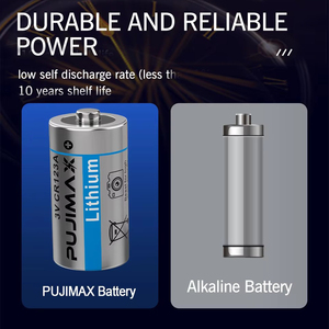 PUJIMAX Batterie au <span class=keywords><strong>lithium</strong></span> CR123 3V haute capacité Cr 123A Limno2 Batterie non rechargeable à usage unique pour dispositif de sécurité - Product Image 5