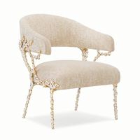 Fauteuil paresseux individuel en velours, fauteuil en métal moderne avec accoudoirs en laiton pour la maison, l'appartement, la salle à manger, le salon, l'hôtel et la villa