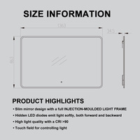 NewThingLine Moderner Intelligenter LED IP44 Badezimmerspiegel, CUL/CE, CRI90+ Kupferfrei, Hotel-Projekt Hintergrundbeleuchteter Großhandels-Kontratspiegel
