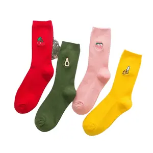 Ladies Fruit Socks Creative Fruit Socks Candy Color Female Japan Teen Girl Tube Socks Cotton Manufacturers Wholesale