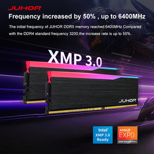 JUHOR DDR5 RGB 5600MHz 32GB/16GB * 2 <span class=keywords><strong>RAM</strong></span> DIMM 1.25V memori kompatibel <span class=keywords><strong>Intel</strong></span> I5 Laptop PC kinerja tinggi membangun stok ECC - Product Image 5