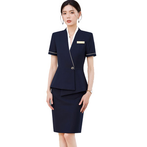 Women's Summer Professional Suit <b>Set</b> Short Sleeve Slim Fit Anti-Wrinkle <b>Office</b> Lady Workwear For Jewelry Stores - Product Image 5