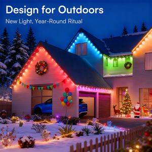 LED Eaves Lights Outdoor Waterproof Ultrasonic Fence Lights for <b>Garden</b> Patio Yard Decoration - Product Image 6
