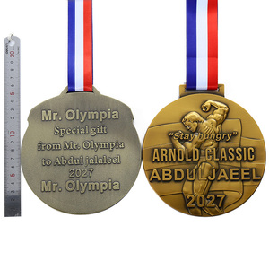 Medalla Clásica de Fisicoculturismo 2027, Medalla de Premio Personalizada de Gran Tamaño con Relieve, Aleación de Zinc, Medallas de Fisicoculturismo 3D en <span class=keywords><strong>Latón</strong></span> Dorado Antiguo - Product Image 5
