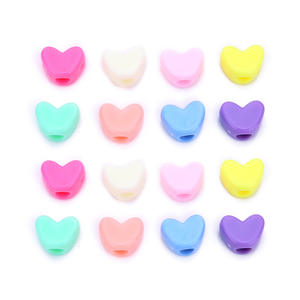 Spot New Accesorios acrílicos en forma de corazón Cuentas de macarrón Accesorios de joyería perforados - Product Image 2