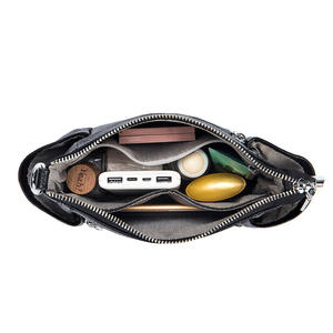 Bolsos cruzados de hombro AndoBag para mujer, modernos, versátiles, de gran capacidad, de cuero vacuno genuino, bolso tipo cubo para ir al trabajo, 8055-2 - Product Image 5