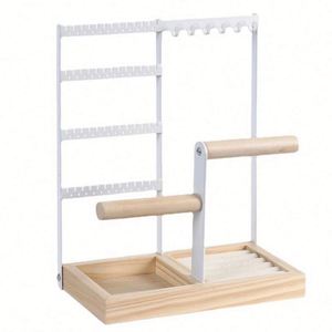 Multifunctional Detachable Wooden Bottom Jewelry Rack Earrings <b>Necklaces</b> <b>Rings</b> Bracelets Watches Women's Accessory Storage Brand - Product Image 2
