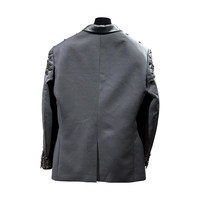 Veste de Costume de Banquet Sur Mesure Style Français Faite à la Main, Simple Boutonnage, Broderie de Perles et de Paillettes, Col Cranté