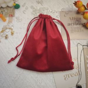Luxury Super Soft Red Velvet Pouch for Jewelry Customized Drawstring Velvet Drawstring <b>Dust</b> Gift <b>Bag</b> - Product Image 2