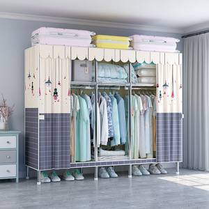 Armario de tela plegable portátil de lujo con tubos de metal Armario de almacenamiento de ropa para colgar ropa de alta resistencia - Product Image 4