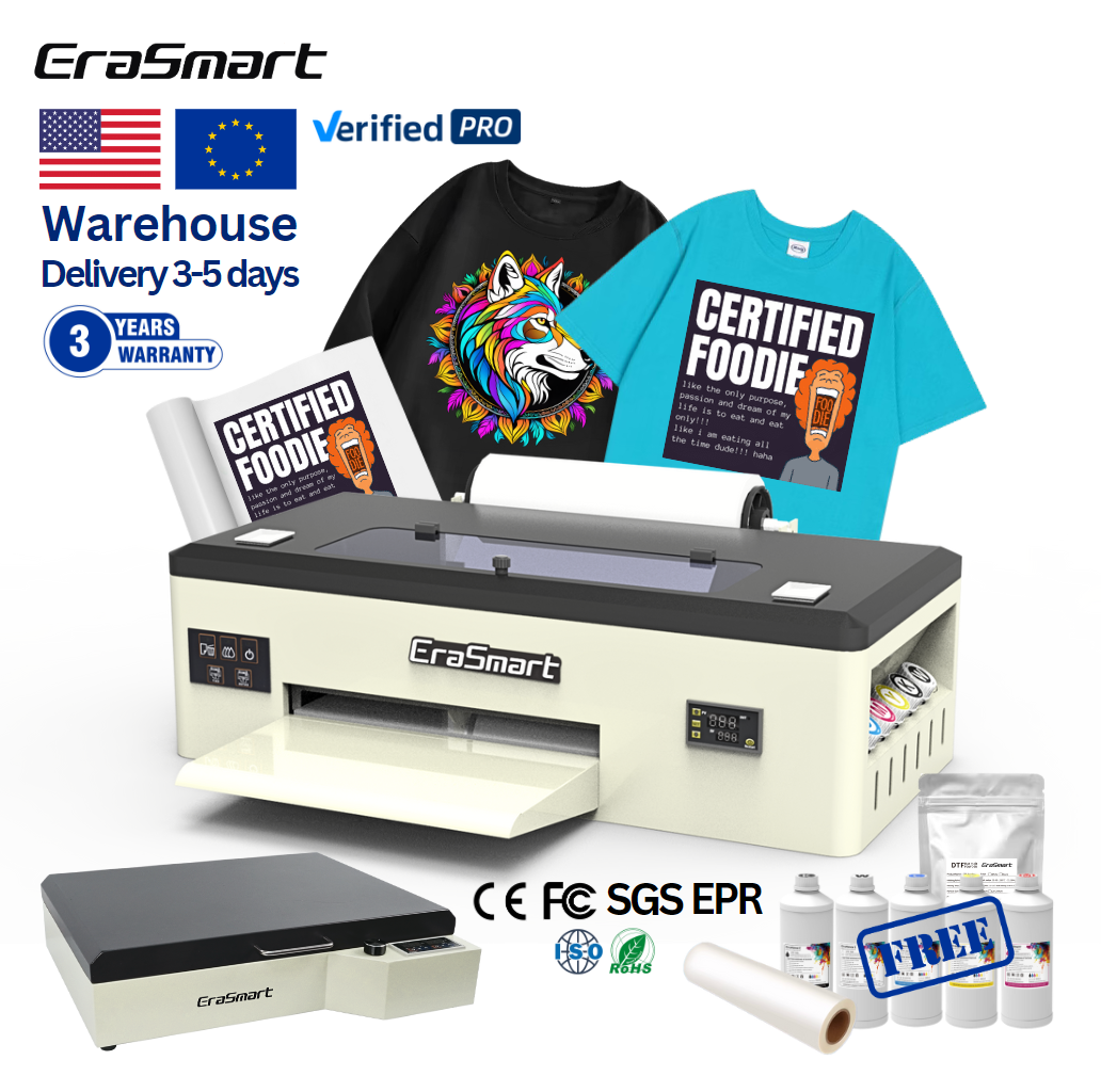 Earasmart США Бесплатная доставка A3 DTF принтер 30 см 33 см рулон в рулоне с сушильной печью для автоматической подачи пленки термопереводная печать