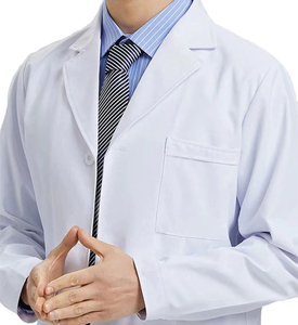 Blouse médicale blanche respirante, légère, durable et confortable avec poignets élastiques et fermeture ajustable - Product Image 2