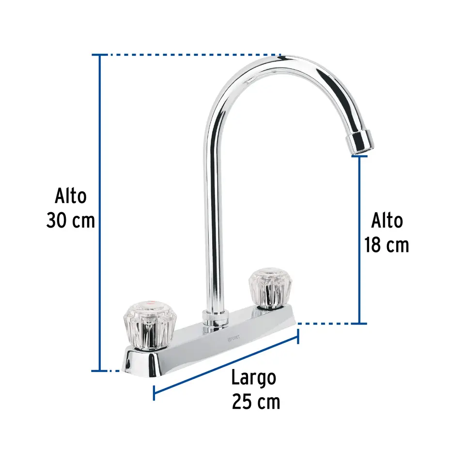 Master with 24 units Mixer 8' sink chrome, curved neck, acrylic, BASIC