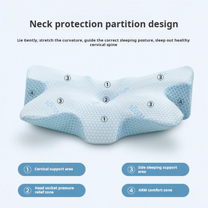 Hiện đại thoáng khí phục hồi chậm thoải mái Ergonomic thiết kế cổ cong giường ngủ chỉnh hình hỗ trợ bộ nhớ bọt băng lụa làm mát - Product Image 2