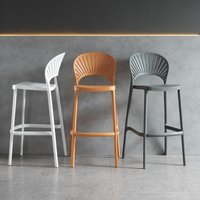 Chaises en plastique minimalistes nordiques modernes de luxe, tabourets de bar disponibles dans une variété de couleurs et de hauteurs, non pivotants, sans accoudoirs