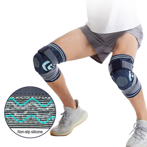 Sản xuất dệt kim đàn hồi nylon đầu gối hỗ trợ nén thể thao đầu gối cú đúp với dây đai chống va chạm bảo vệ vòng đeo tay - Product Image 1