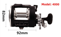 Moulinet de pêche à tambour 3000/4000 avec bobine métallique, frein centrifuge, moulinet de combat de haute qualité