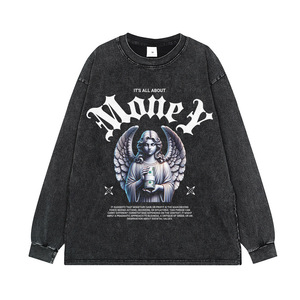 T-shirt respirant 100 % coton, coupe ample et oversize, à manches courtes, imprimé lettres couple, style streetwear usé, nouveauté 2026 - Product Image 4