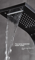 Panneau de douche mural à température constante avec affichage numérique LED, multifonctionnel pour salle de bain