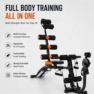 All-in-One Full Body Trainer <strong>Abs</strong> Trainer <strong>Ab</strong> <strong>Crunch</strong> <strong>Machine</strong> with Foam Rollers Adjustable Pulley for Home Gym Workout - Product Image 5
