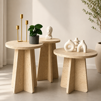 Table basse en travertin beige naturel en gros pour les importateurs de meubles