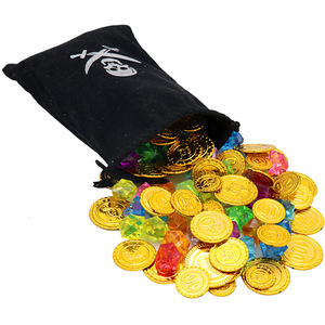 Gioielli di gemme pirata Play Set Pack per feste decorazione di Halloween oggetti per giochi da tavolo accessori per monete giocattolo di plastica pirata - Product Image 3