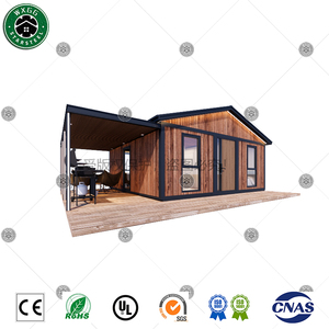 บ้านสำเร็จรูปเหล็กเบาสมัยใหม่ แผงไม้ลายเข้ม ระเบียงไม้ หลังคาผ้าใบ ไฟ LED บ้านพักตากอากาศสำหรับพักผ่อน - Product Image 4