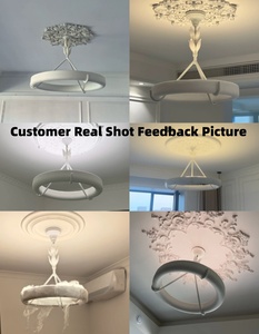 Lustre suspendu blanc rétro médiéval européen, style Art Déco, luxe français, pour salon et <span class=keywords><strong>chambre</strong></span> à coucher - Product Image 6