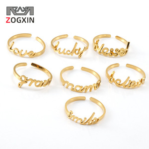 Zogxin Letter Ring 18K Gold Plated Adjustable Band For Men Women Jewelry Gift - Product Image 2