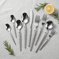 Ensemble de couverts de luxe en acier inoxydable 304 poli miroir forgé, durable, compatible lave-vaisselle, cuillère, fourchette, couteau pour mariage