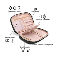 Portable Rectangle Mallette De Rangement pour Anneaux Boucles D'oreilles Collier Bijoux Simple Style Voyage Bijoux Sacs 100 Pcs Polyester Fibre