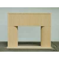 Cheminée autoportante en pierre calcaire beige Moleanos au design moderne SHS, couleur personnalisée, sculptée à la main en métal, pour salon
