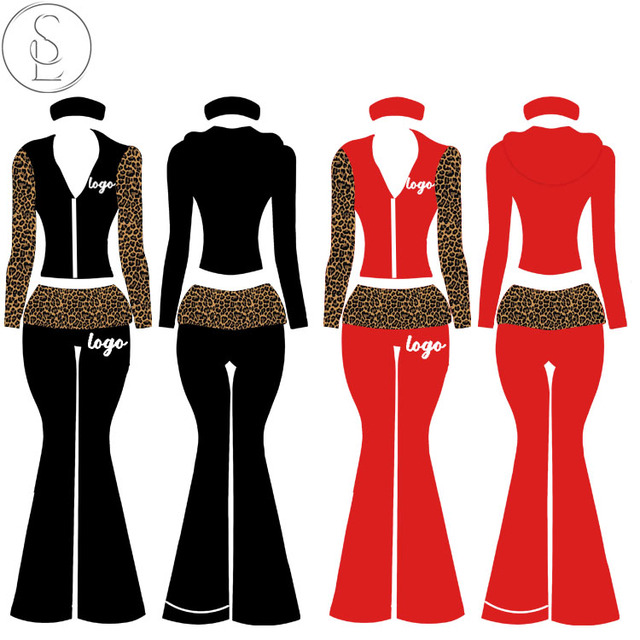 2025 Women 2 Piece Color Matching Tracksuit Set Clothing V-neck Jacket and Headband with Flare Pants Women's Sets