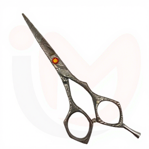 กรรไกรตัดผมมืออาชีพ ใบมีดเหล็กดามัสกัสแท้ ตรงคม ทนทาน สำหรับตัดผม - Product Image 1