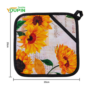 パーソナライズ20x20cmポリエステルポケットホルダー電子レンジ耐熱布パッドカスタムロゴプリントデザイン - Product Image 5