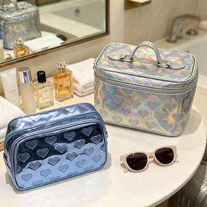 Bolsa de Cosméticos de PU con Logotipo Grabado para Mujer, Bolsa de Maquillaje de Alta Gama con Logotipo Personalizado, Bolsa de Aseo Duradera para Viaje al Mejor Precio - Product Image 6