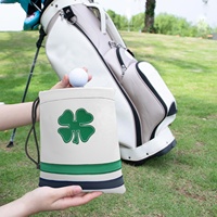 Porte-tee de golf portable et durable en cuir PU avec broderie personnalisée, pochette à cordon pour balles, sac d'accessoires de haute qualité, marque Amrta