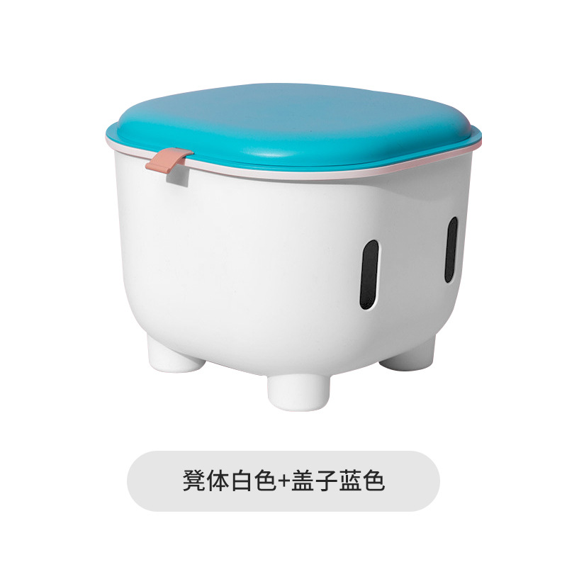 White stool with blue lid (Walmart price: 69.9 yuan)