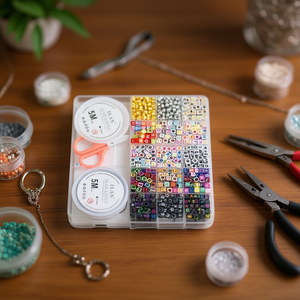 Set di perline ILAN 18x17cm con lettere, numeri e colori per la creazione di gioielli e l'artigianato - Product Image 3