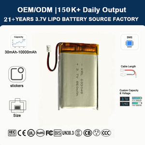 Üretici KC UL sertifikalı 3.7V 603048 1000mAh LiPo Pil Akıllı Giyilebilir Cihazlar için OEM Hizmeti lityum pil - Product Image 1