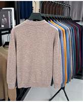 Pull en laine à col rond pour homme avec motif uni, ourlet côtelé, manches longues, tissu respirant - Prêt pour le printemps