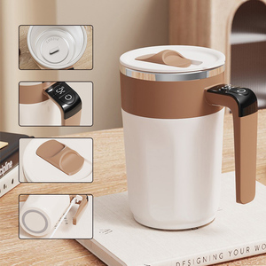 Nueva Taza Mezcladora de Café y Té de Acero Inoxidable Portátil, Recargable Electrónicamente, con Agitación Magnética Automática, 400 ml, con Carga USB - Product Image 6