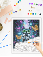 CHENISTORY Peinture par numéros DIY, thème Halloween : Animaux, Crâne, Chat – Dessin et coloriage par numéros pour adultes – Cadeau DIY