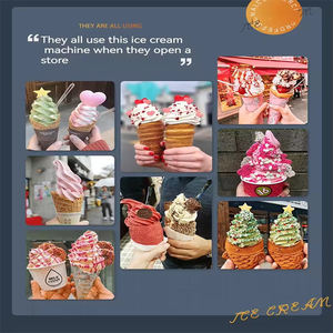 Machine à crème glacée italienne commerciale crème glacée molle faisant la machine trois saveurs neige fabricant de crème glacée Machine à servir molle - Product Image 5