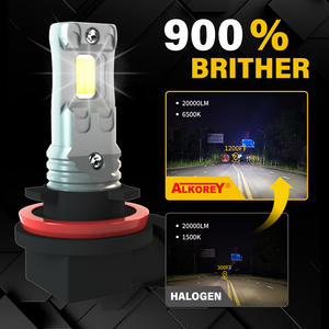 Ampoules de phare de <span class=keywords><strong>voiture</strong></span> LED ALKOREY H8/H11 6500K <span class=keywords><strong>12V</strong></span> <span class=keywords><strong>20W</strong></span> 10000LM Super Lumineuses Lot de 2 - Product Image 3