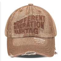 Gorra deportiva con logotipo personalizable, sin estructura, lavada, estilo béisbol, de mezclilla, tipo 'Dad Hat', con efecto desgastado