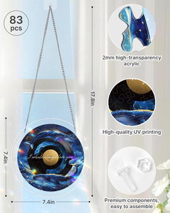 Atrapasueños Acrílico de Ballena Oceánica, Decoración Temática Marina al por Mayor, Logotipo Personalizado OEM, Adorno Colgante para Acuario y Ventana del Hogar - Product Image 2