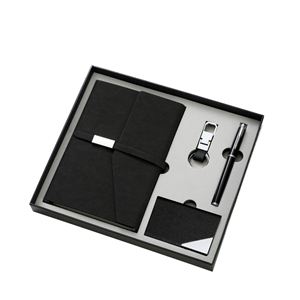 A5 Business Notebook Gift <b>Box</b> <b>Pen</b> Card Holder Key Chain-Custom Educational Gift Set Handmade Silk Screen Printed for Promotional - Product Image 2