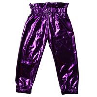 Pantalon de jogging d'automne en papier pour fille, sac de taille en papier pour fille, pantalon en cuir pour enfant, pantalon en tissu PU pour bébé de 0 à 16 ans, vente en gros